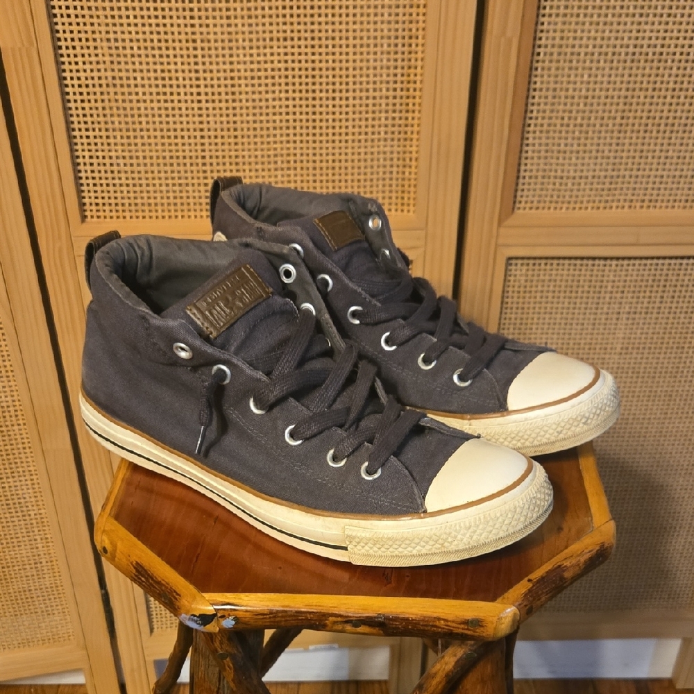 Converse All Star High-Top Sneakers - Dark Gray and White Mens Size 10